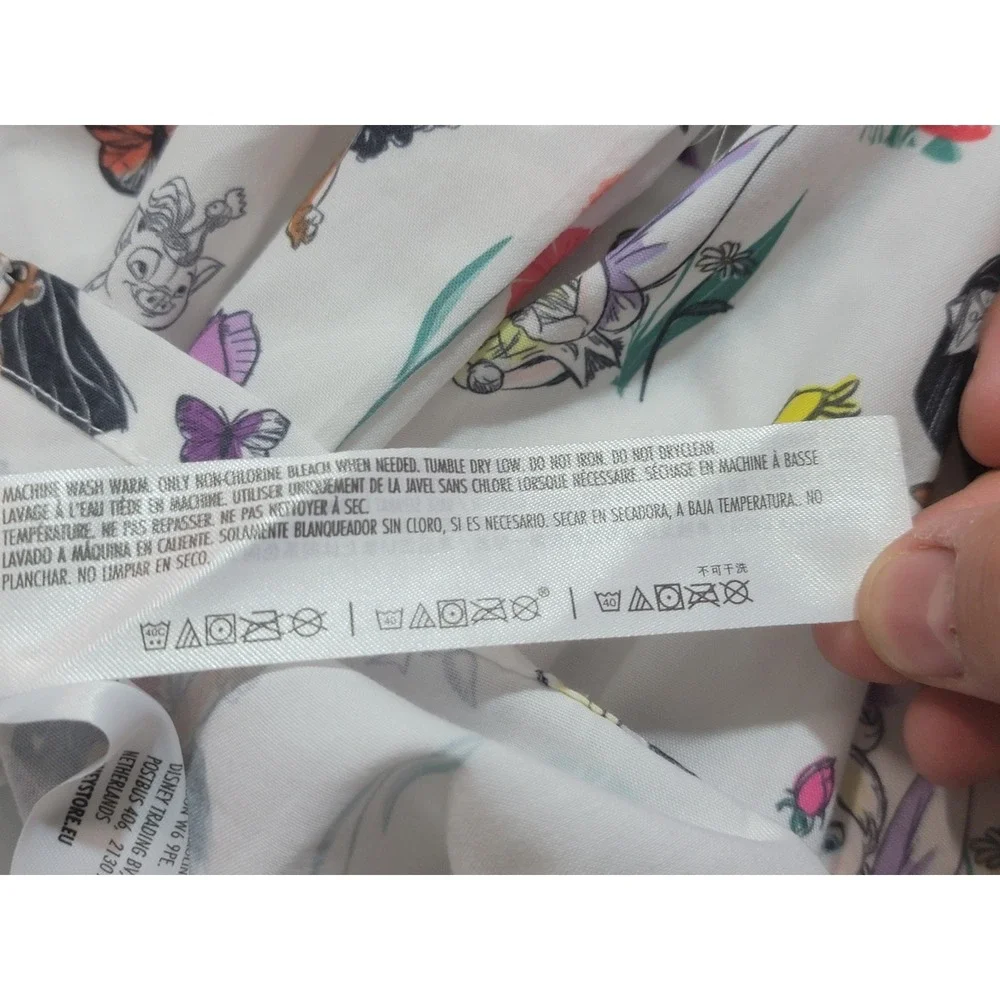 Disney Animators‎ Collection Womens Pajama Top Shirt Pocahontas Tinkerbell Print - Picture 6 of 8